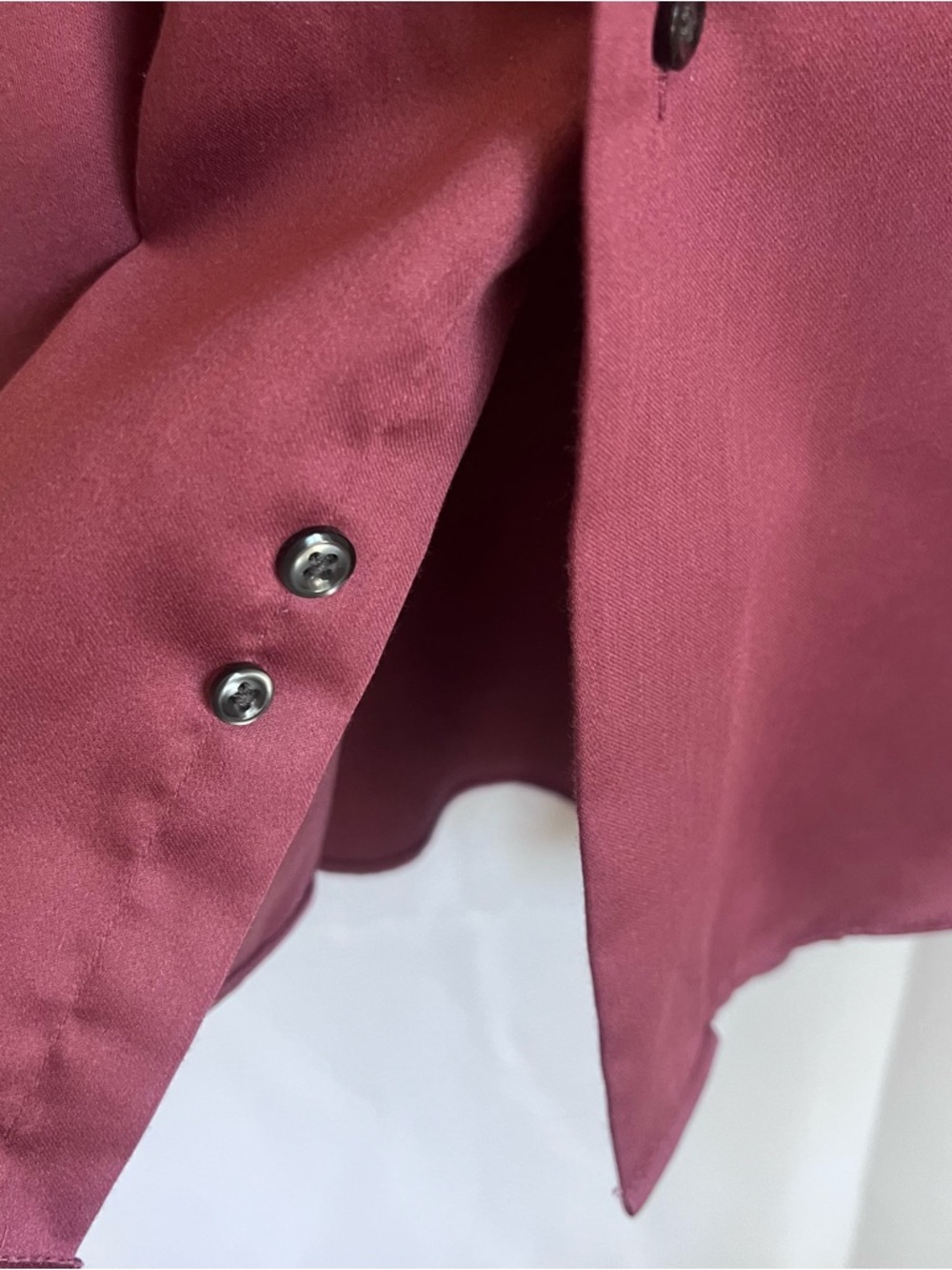 Men's Burgundy Long-Sleeve Dress Shirt Classic Fit Size 16 34/35 Geoffrey Beene - Picture 4 of 6